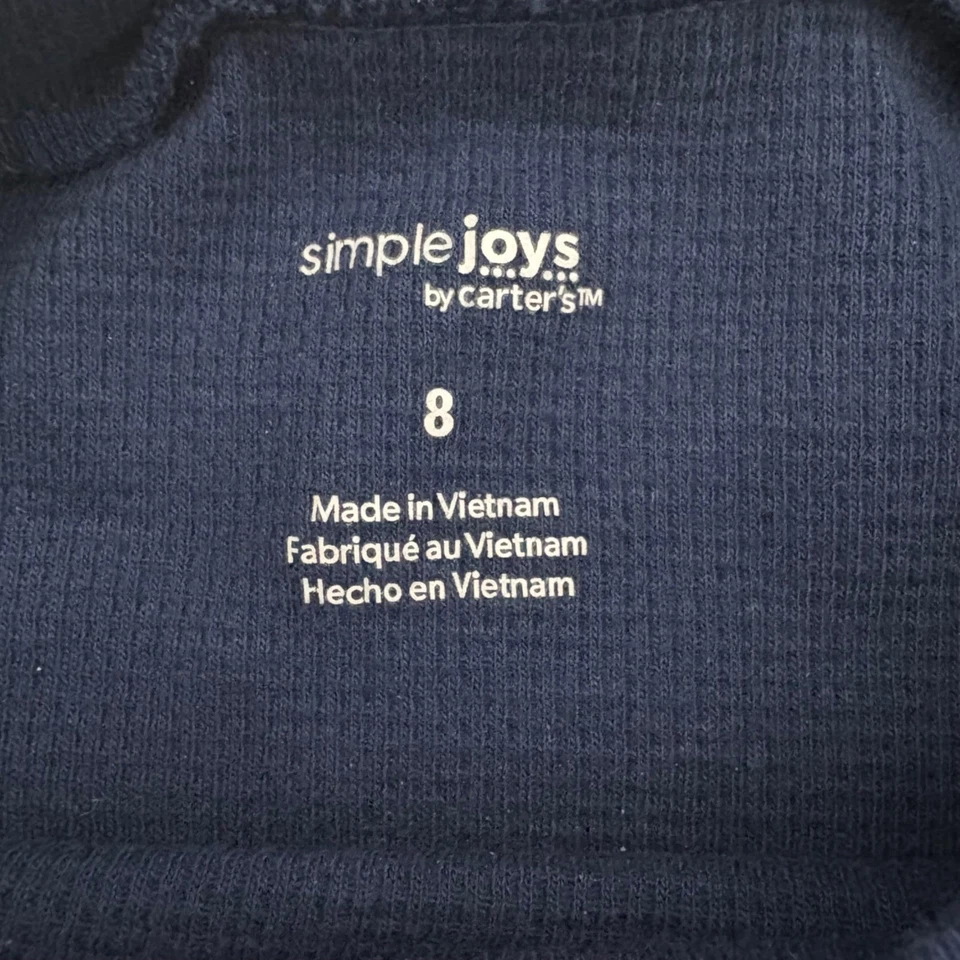 Paquete de 2 camisas de manga larga a rayas azul marino y rojo/gris para niños tallas 8 y 7/8 Foto 2 de 4