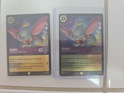Lorcana Fabled Dumbo #45 Legendary Non Foil and Legendary Foil #45 NM Near Mint