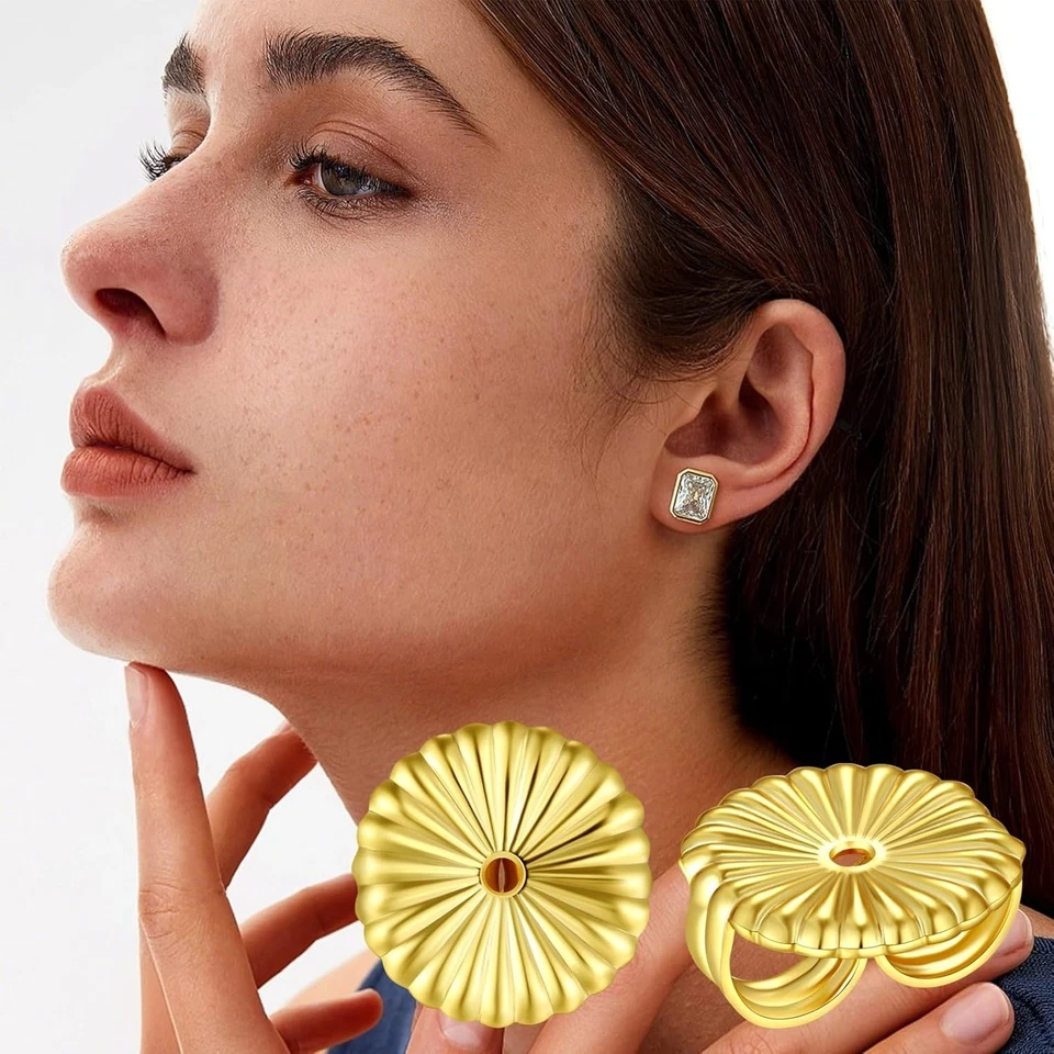 Premium Hypoallergenic Earring Backs - Secure Fit for Stud & Diamond Earrings - Image 4 of 4