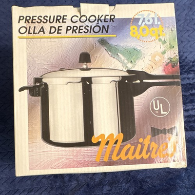 #ad Maitre#x27;s Stove Top Pressure Cooker 7.6L 8 Qt Stainless Steel Safety Lock $49.99