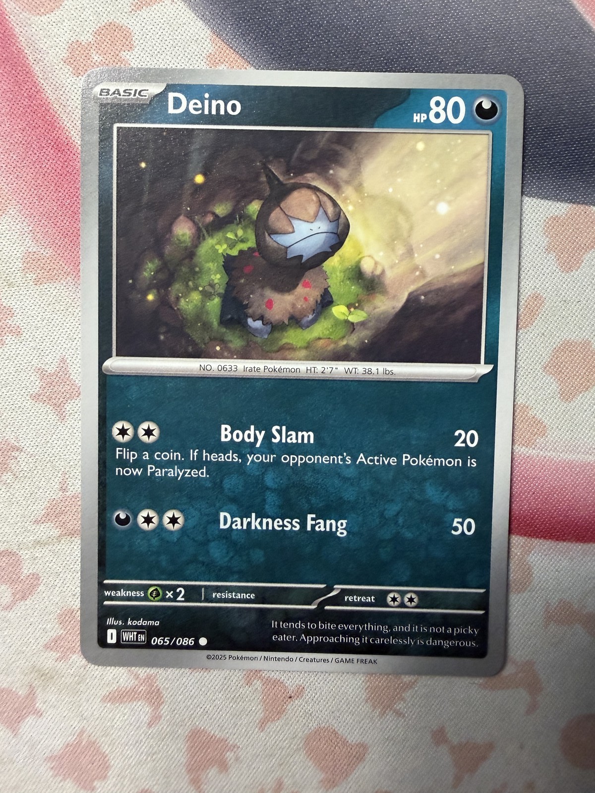 Deino Common SV: White Flare 065/086 NM English Pokemon Card