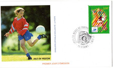 3131+ FDC  ENVELOPPE 1er JOUR    COUPE DU MONDE DE FOOT BALL STADE  ST DENIS