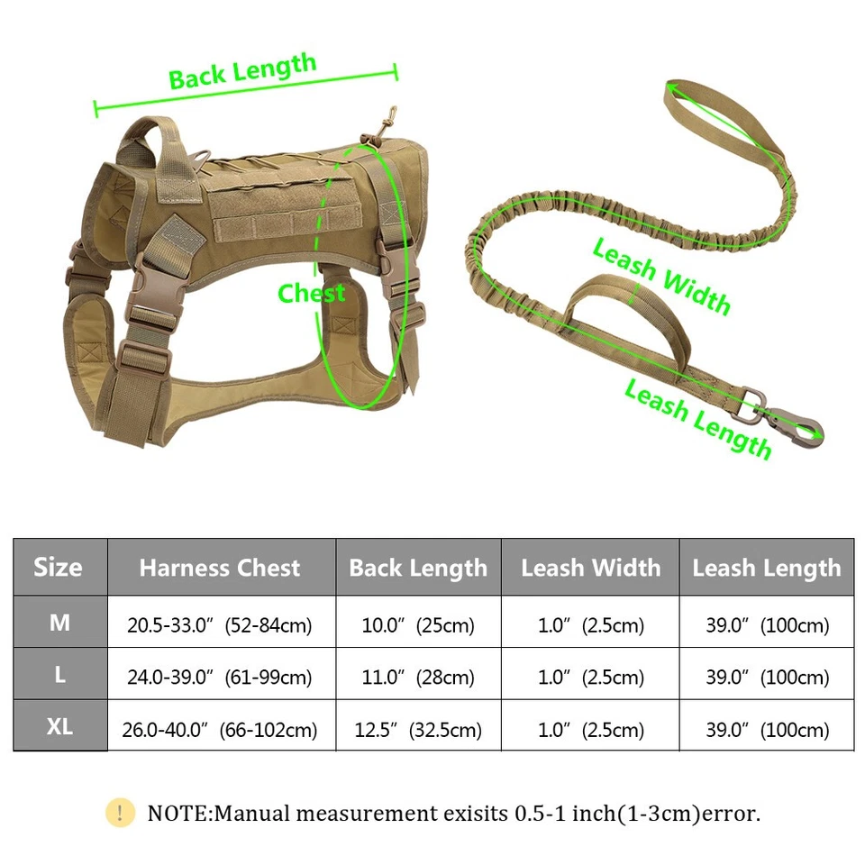 Tactical Military Dog Harness Vest Harness and Lead for Large Dogs Training  - Image 4 of 4
