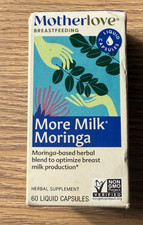 Motherlove More Milk Moringa Vegan Capsules 60ct Non-GMO Liquid Capsules Ex 7/27