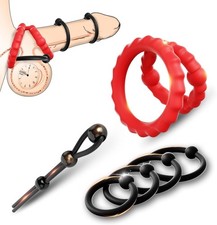 Adjustable Cock Ring Sex Toys for Men, 6 Pcs Penis Ring Cockring Cock Sleeve Coc