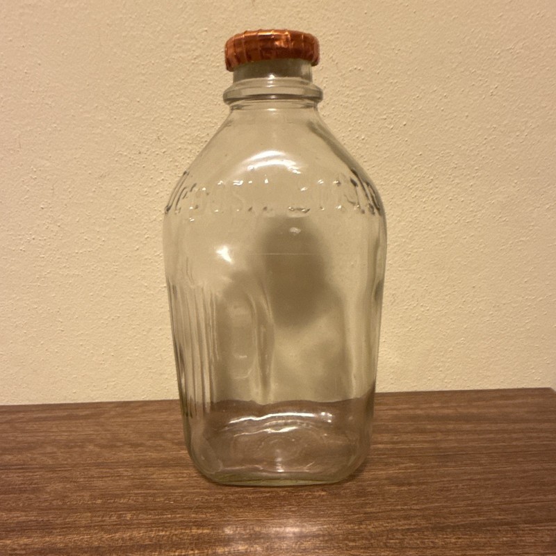 Aysta Dairy Clear Glass Milk Bottle 64 fl oz (Half Gallon) Dairy Bottle