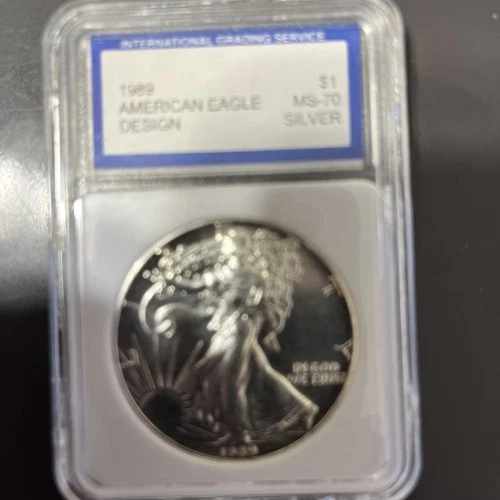 1989 American Eagle Graded MS 70 by IGS 1oz Fine Silver Coin