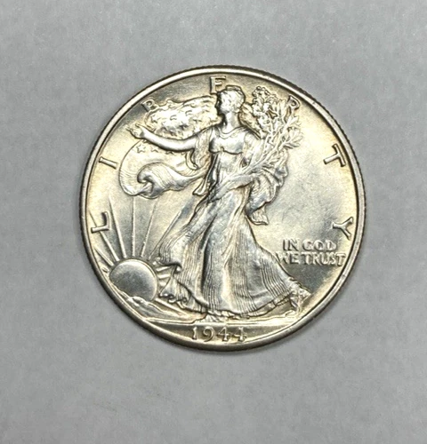 1944-D Walking Liberty Half Dollar Flashy Bright BU++