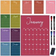 Dry Erase Wall Calendar     12-Month Large Undated Planner Reusable Monthly B...
