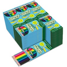 Colored Pencils Bulk, 12 Assorted Colors, 100 Packs Pre-sharpened Coloring Pe...
