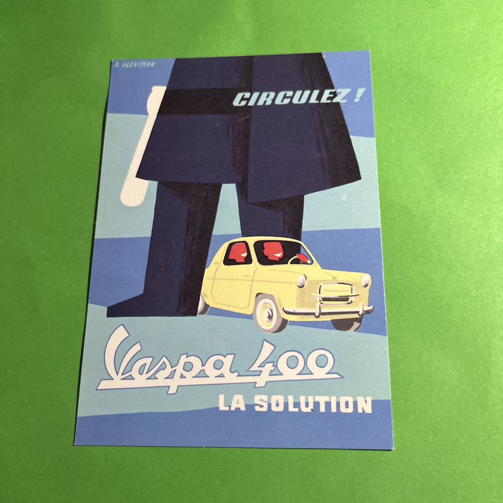 CARTOLINA A COLORI COLLEZIONE CIRCULEZ! VESPA 400 LA SOLUTION - NON VIAGGIATA