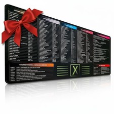 Large Excel Cheat Sheet Desk Pad  Excel Pad Shortcut Keys Mouse Mat - Extend...