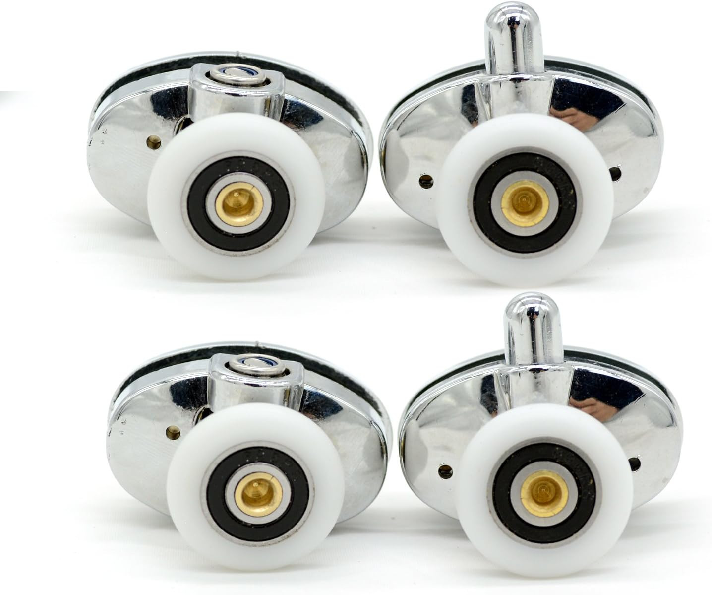 Set of 4 New Oval Singel Wheel Shower Door Rollers 23Mm