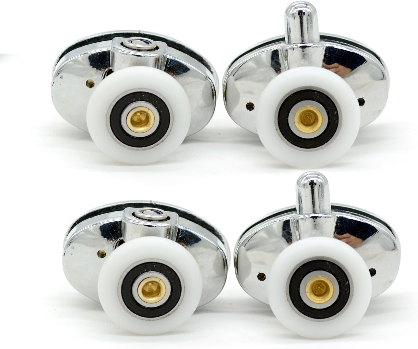 Set of 4 New Oval Singel Wheel Shower Door Rollers 23Mm