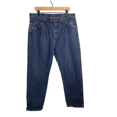 Rustler Mens Regular Fit Straight Leg Jeans Dark Wash Blue 100% Cotton 38x32 - Image 1 of 4