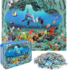Underwater World Puzzles for Kids Ages 4-8,100 Piece Ocean Dolphins Fishes Jigsa