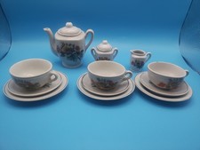 Vintage Porcelain Toy Tea Set 14pc Set For 3 Japanese Floral