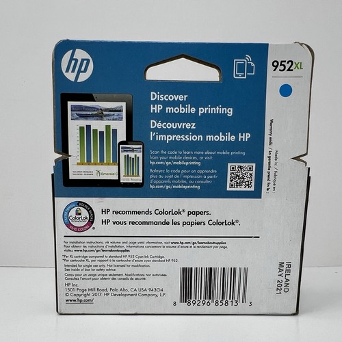 Original HP 952XL Cyan Ink Cartridge Vibrant L0S61AN Officejet MAY 2021 - Picture 2 of 10