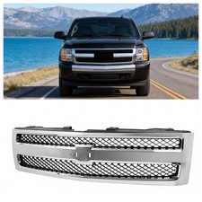 For Silverado 1500 2007-2013 Chrome Shell W Black Insert Front Grille Grill