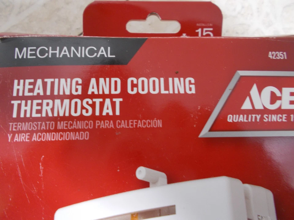 ACE Mechanical Thermostat for Heating and Cooling 24 Volts Model 42351 NEW - Image 2 of 3