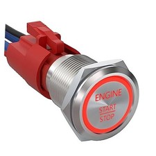 Push Start Ignition Switch, Off- ON Instant Silver Shell-Red ENGINE START
