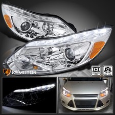 Fits 2012-2014 Ford Focus Led Strip Clear Projector Headlights Lamps Leftright Fits 2012-2014 Ford Focus Led Strip Clear Projector Headlights Lamps Leftright