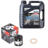 K&N ÖLfilter Set LM 10W-40 Street 4L FüR Triumph Trophy 1215 ABS V13VH Bj.2013