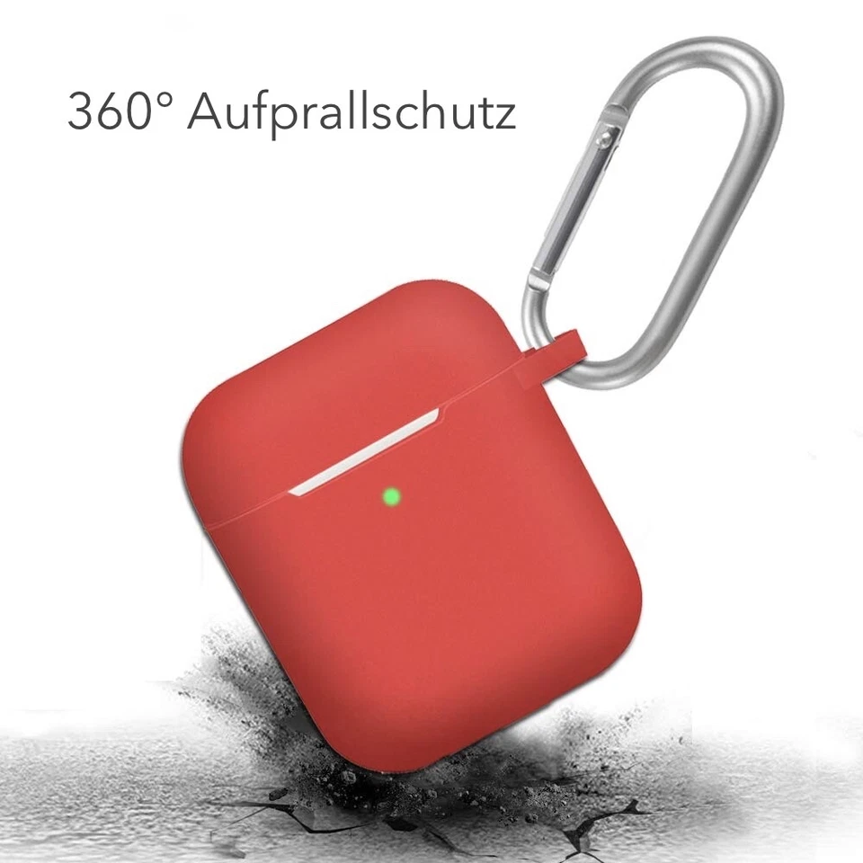 Avana Apple Airpods 2 & 1 Housse En Silicone Pour Écouteurs Étui Sac Rouge - Photo 2/4