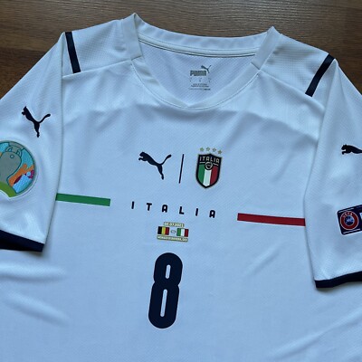 ITALY PUMA 2020 EURO FOOTBALL SOCCER AWAY JERSEY #8 JORGINHO SIZE