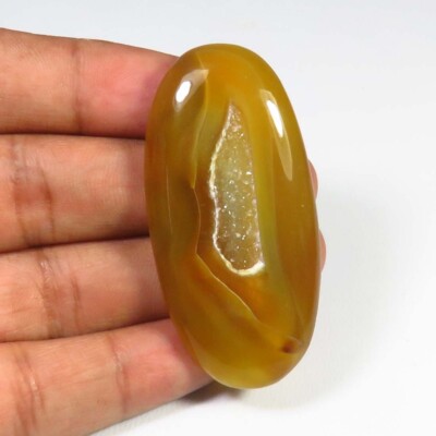 Brown Window Geode Onyx Gems 53x26 mm Natural Onyx Druzy Oval Agate Cabs OD-1103