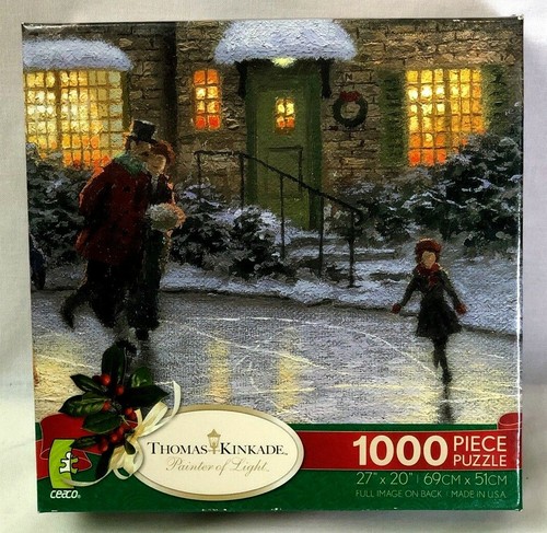 Skater's Pond Thomas Kinkade Painter of Light 1000 piece jigsaw puzzle ...