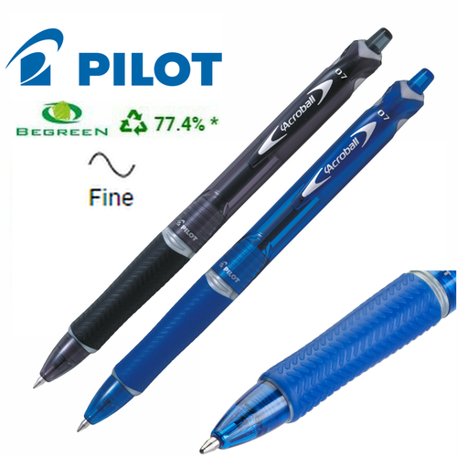Pilot Acroball Begreen Ballpoint Pens - Medium Tip Black, Pack Of 12, Made From Recycled Plastic - View #8