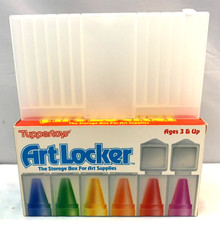 Vintage TUPPERWARE 1987 Tuppertoys Art Locker Crayon Art Supplies Storage Box