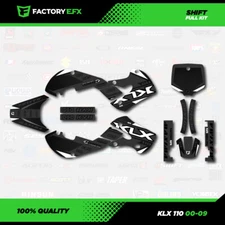 Gray & White Shift Racing Graphics Kit fits Kawasaki 00-09 Klx110 KLX 110 Decal