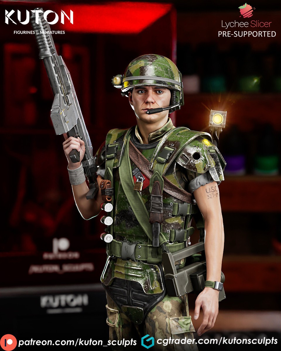 レザボアイッヌズ 様　USMC MOUT Duane フィギュア フルギア Corporal Dwayne Hicks 3D Printed Figure - Aliens Colonial Marine