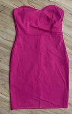 New Windsor Fashions Stretch V Cut Pleated Tube Dress Hot Pink SEXY! Size Medium