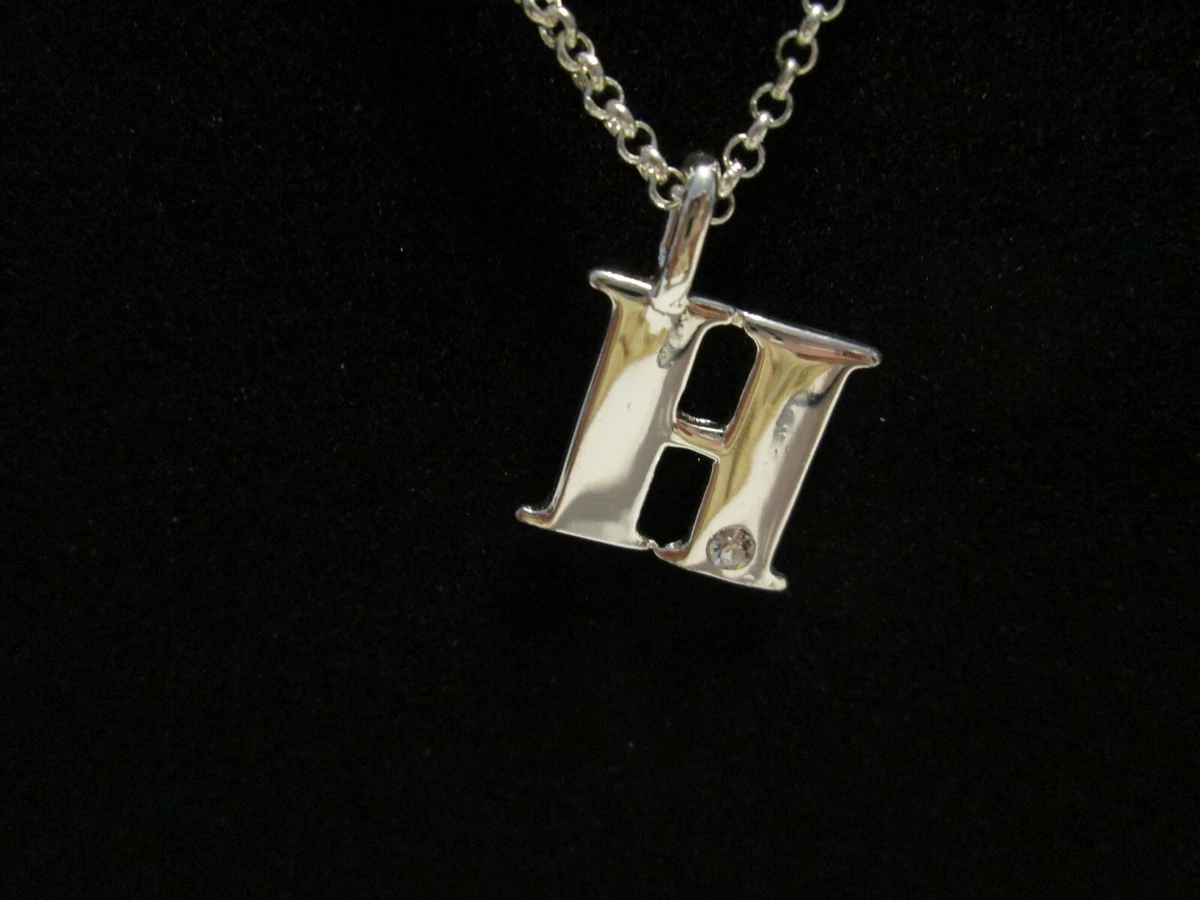 AVON INITIAL H PENDANT NECKLACE SILVER COLORED eBay
