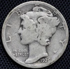 1926 USA - ONE DIME - .900 SILVER - Mercury Dime - KM#140