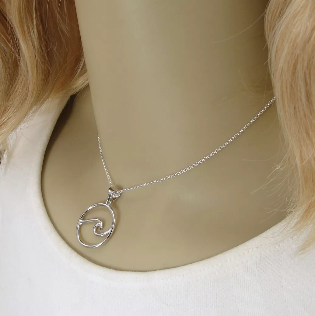 Silver wave shop necklace