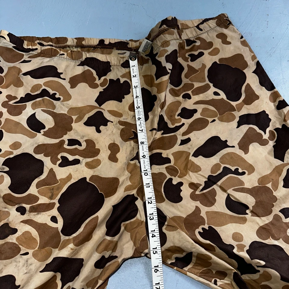 Columbia 1970s VTG Mens Size Large Duck Camo Nylon Rain Pants 70s Rare Black - Image 4 of 4