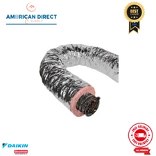 8 “ In x 25’-Ft Insulated Flexible Round Flex Duct R-6  A/c & Heating Venting