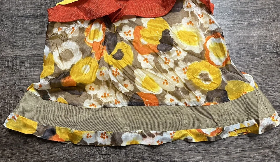 NWT Catimini Girls Toddler 100% Silk Sleeveless Ruffle Fall Color Shirt Size 5 - Image 4 of 4