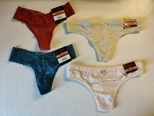 Lot of 4 NO BO No Boundaries Panties Cotton  Lace Thong Size XS 4 NEW NWT