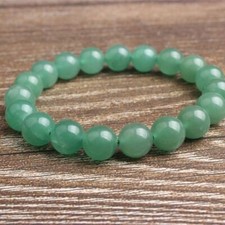 Green Aventurine Bracelet Smooth Round Size 6mm 8mm 10mm 12mm 7.5" Length