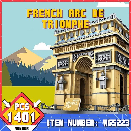 1401PCS Bricks Set World Architecture Arc de Triomphe Building Blocks Model Kit - Picture 3 of 19
