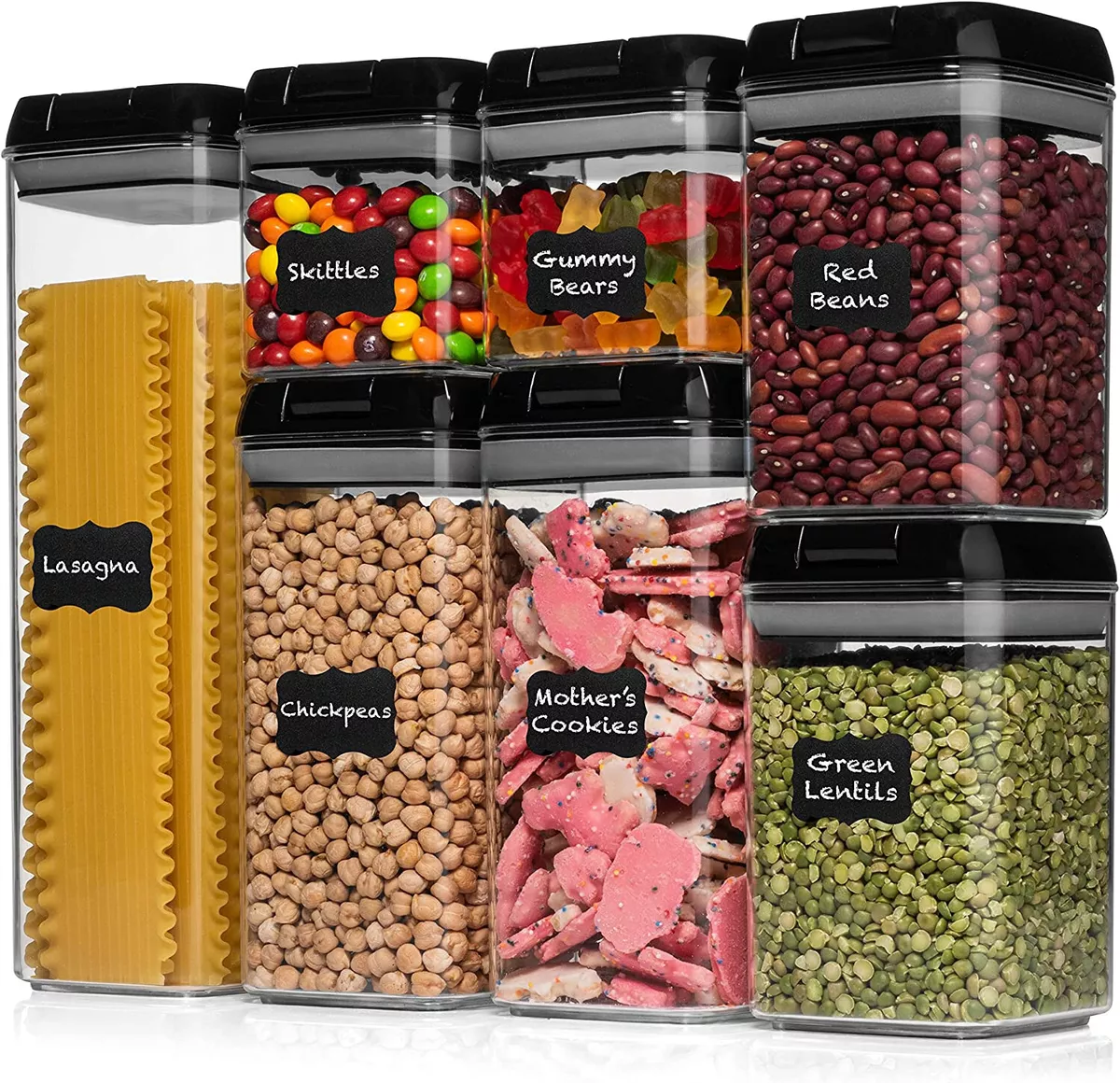 Shazo Airtight Container Set for Food Storage - 7 Piece Set + Heavy Duty  Plastic