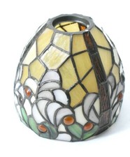 Dale Tiffany Stained Glass Lamp Shade Green Yellow 6" x 6" Shade ONLY