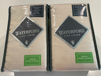 NIP Waterford Fine Linens Flax  Thayer  Euro Shams  [2]