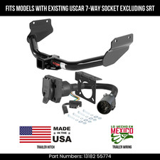 For 14-24 Durango Trailer Hitch W 7 Pin Wiring Fit W Uscar Plug Excl Srt Curt For 14-24 Durango Trailer Hitch W 7 Pin Wiring Fit W Uscar Plug Excl Srt Curt