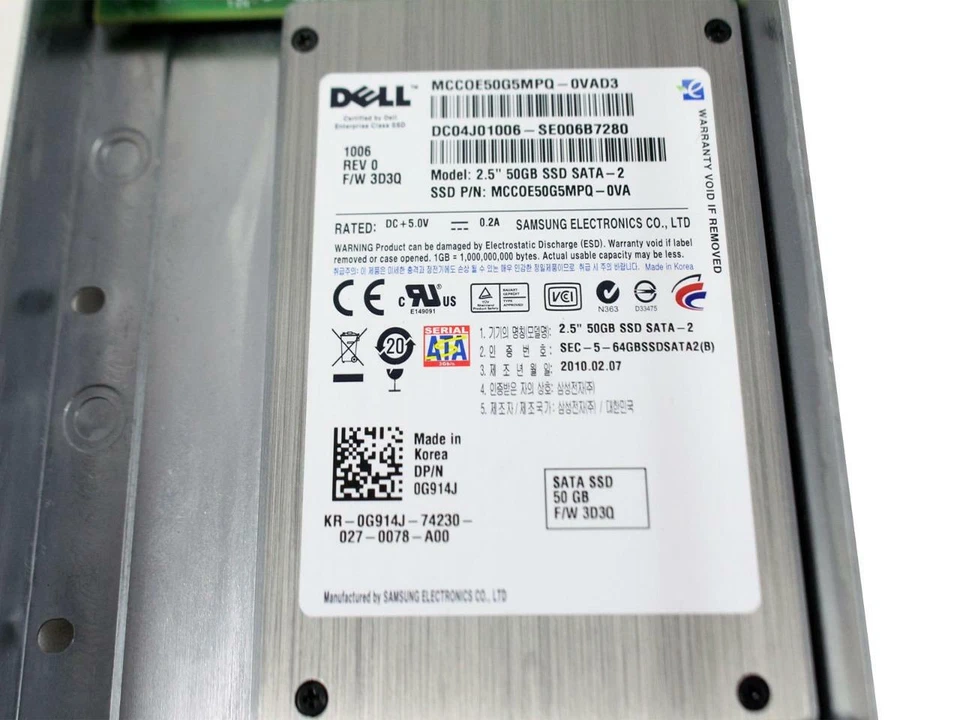 Dell PowerEdge 2.5" 50GB SSD SATA-2 3Gb/s G914J MCCOE50G5MPQ-0VAD3 64GBSSDSATA2 - Image 3 of 4